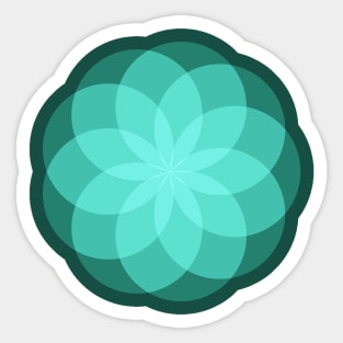 Geometric Flower of Circles (Teal) Sticker